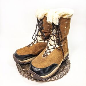 Itasca Faux Suede Winter Lace Up Boots Sz 10